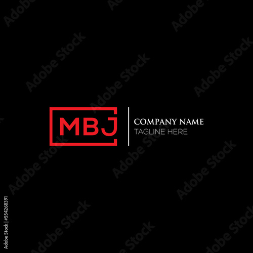 MBJ letter logo design on black background. MBJ creative initials letter logo concept. MBJ letter design. MBJ letter design on white background. MBJ logo vector.
 photo