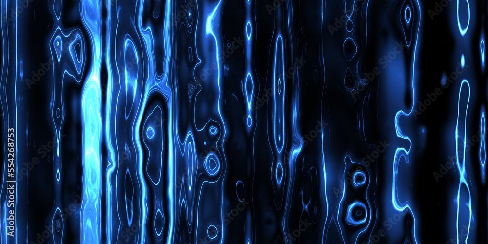 Seamless dark blue abstract background with colorful neon light streaks ...