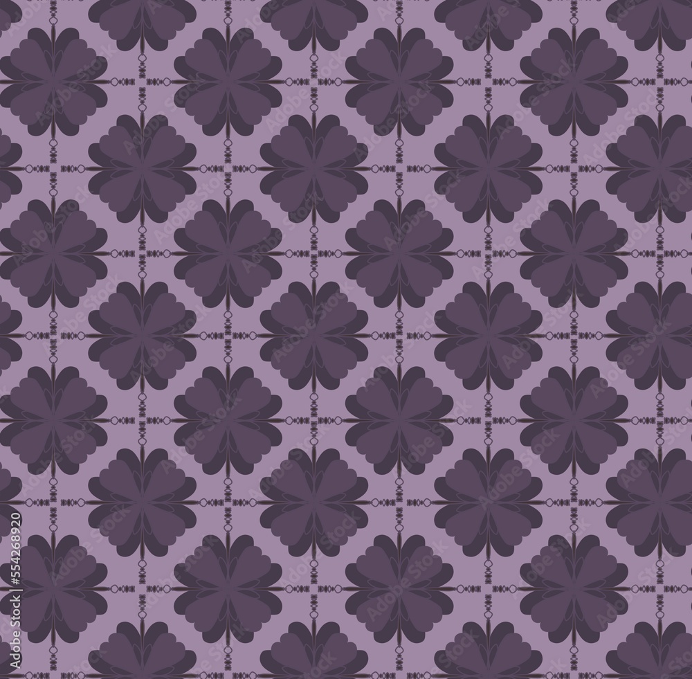 Eggplant geometric floral seamless pattern Eggplant geometric floral seamless pattern