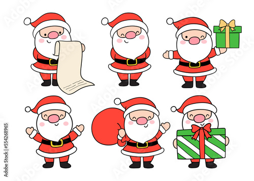 Draw santa claus for Christmas and winter Doodle cartoon style