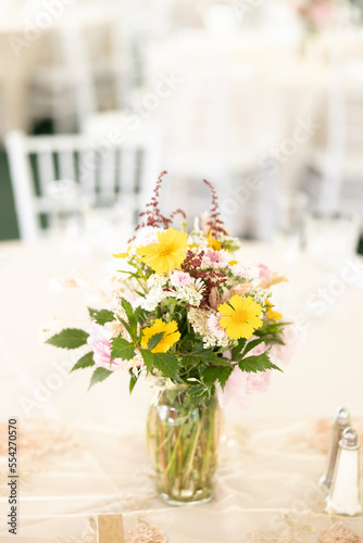 Wedding reception floral centerpiece