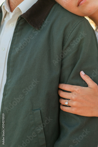 Couple with engagement ring 