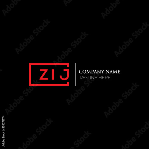 ZIJ letter logo design on black background. ZIJ creative initials letter logo concept. ZIJ letter design. ZIJ letter design on white background. ZIJ logo vector.
 photo