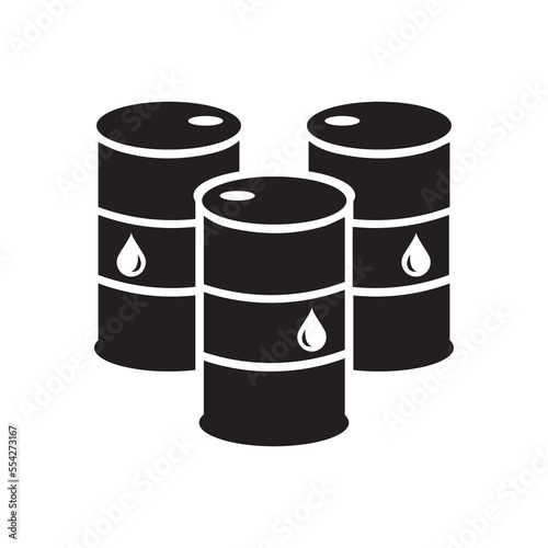 Oil icon. Oil drum containers. Oil industry. Vector icon isolated on white background.