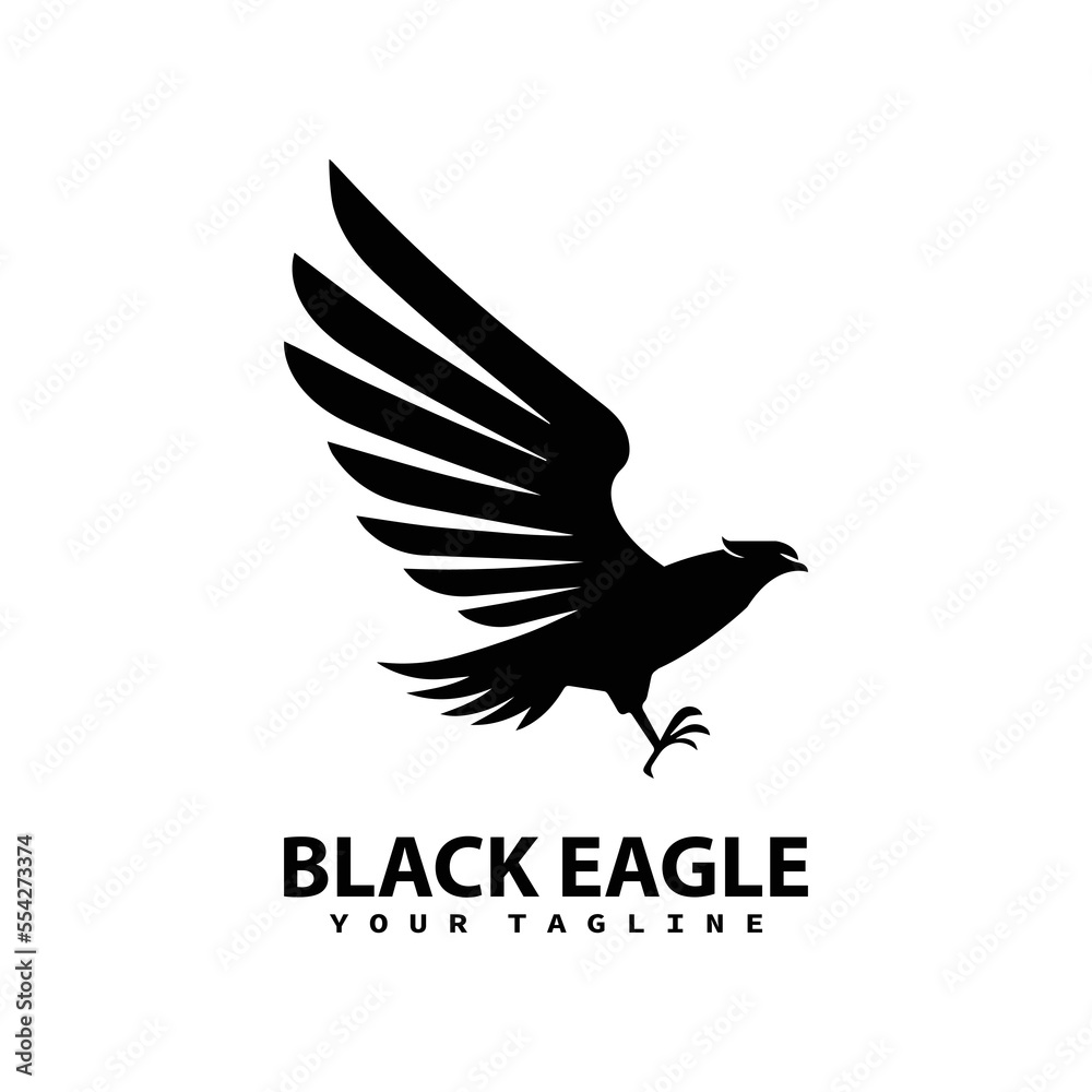 Fototapeta premium black eagle logo icon design vector illustration
