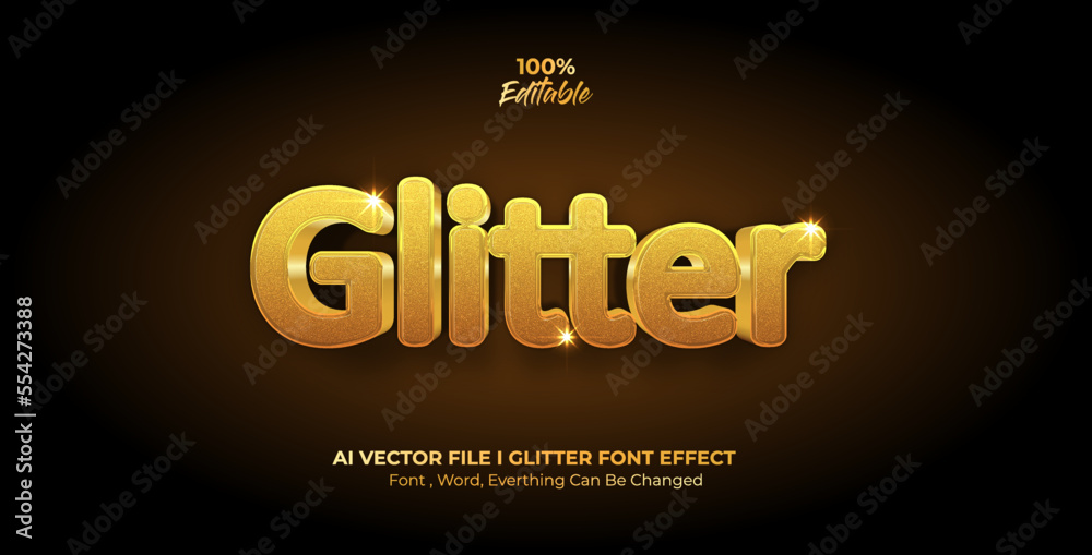 Glitter 3d  Editable Text Effect, Eps File