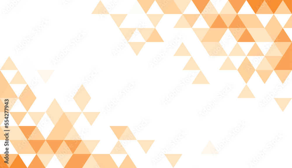 Abstract geometry triangle orange and white mosaic texture background pattern..
