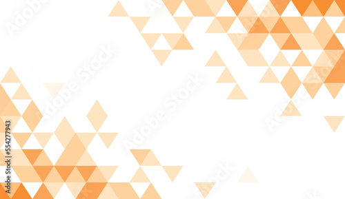 Abstract geometry triangle orange and white mosaic texture background pattern..