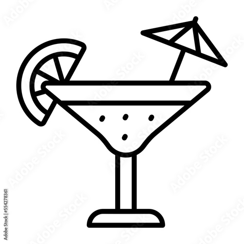 An icon of cocktail in modern and trendy style