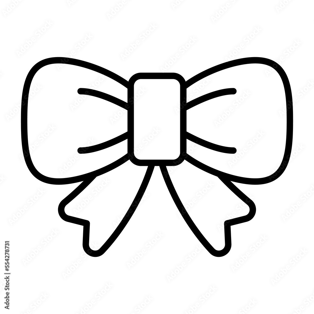 An icon of beautiful ribbon bow in trendy style