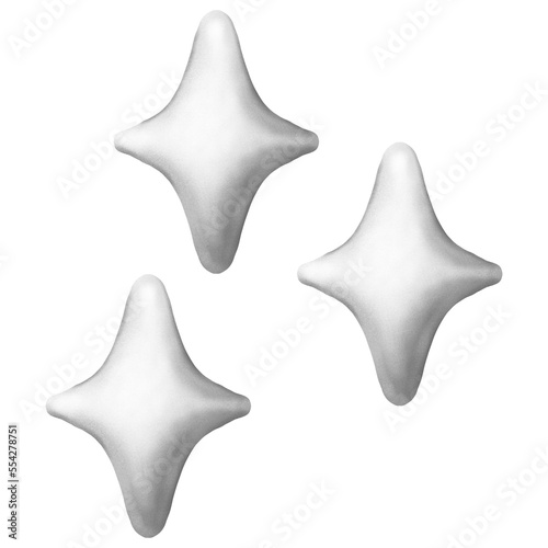 silver stars isolated on white
