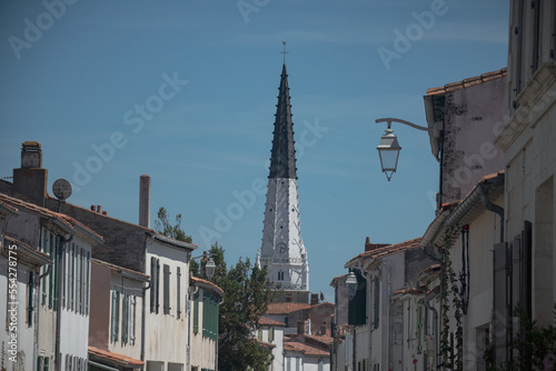 Ars-en-Ré bell tower on the Île de Ré from the town's historic districts