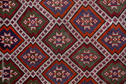 Wallpaper Mural Traditional geometric oriental rug pattern detail. Colorful textile background, Turkey Torontodigital.ca