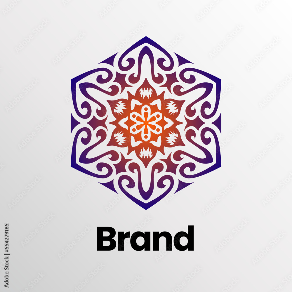 Flower mandala logo design. Floral flower Pattern Logo. beauty flower pattern. Snowflake Logo. abstract ornament logo design. Mandala logo for spa, yoga company identity. 