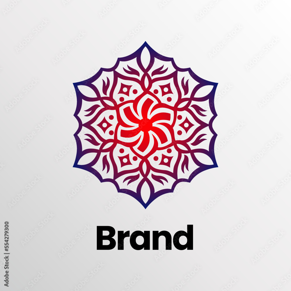 Mandala logo for spa, yoga, real estate. Beauty Flower mandala logo design. Floral flower Pattern. luxury logo.