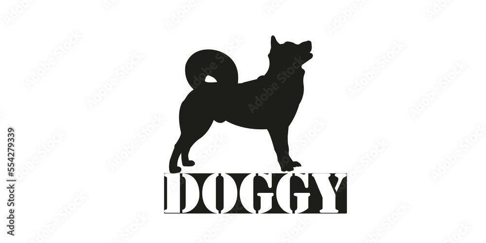 loyal fan beautiful dog logo