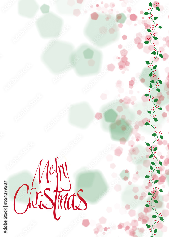 Obraz premium merry Christmas red and green bokeh garland frame without background