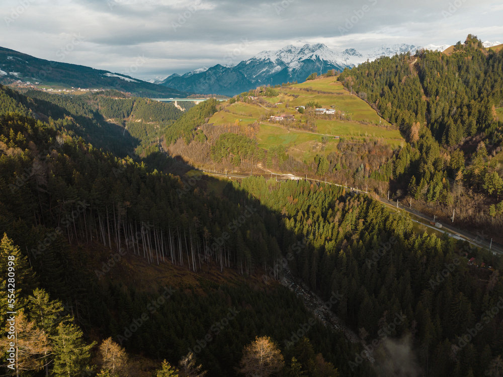 Wipptal Valley in Tyrol in the austrian alps