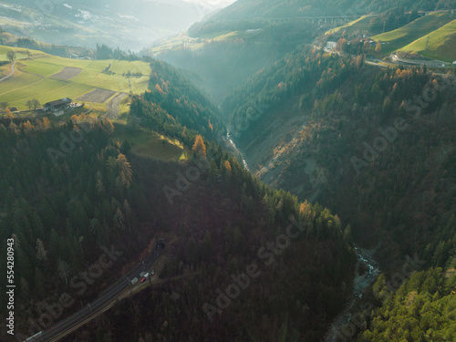 Wipptal Valley in Tyrol at Sunrise