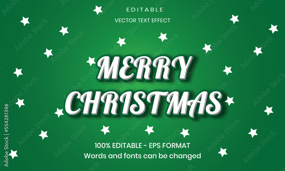 Merry Christmas text effect design 