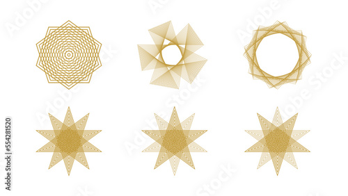 Christmas custom elements gold - vector