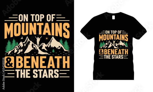Hiking Mountain Motivational T-shirt Design vector. Use for T-Shirt, mugs, stickers, etc.