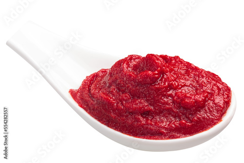 Spoonful of tomato paste or puree isolated png