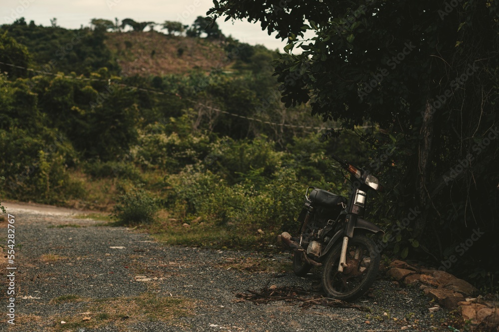 old abandoned bike in asia in vietnam