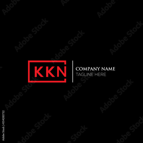 KKN letter logo design on black background. KKN creative initials letter logo concept. KKN letter design. KKN letter design on white background. KKN logo vector.
 photo