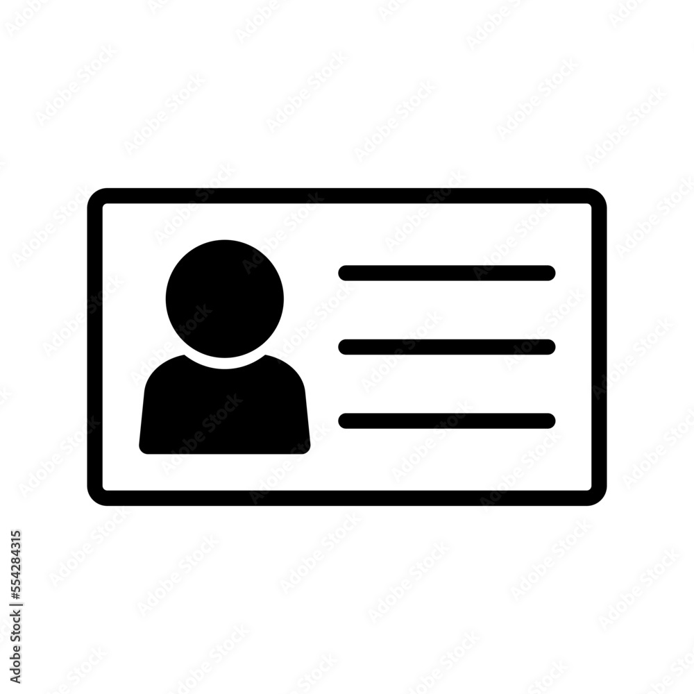 Photo ID card icon. Photo identification. Vector. Photo ID card icon. Photo identification. Vector.