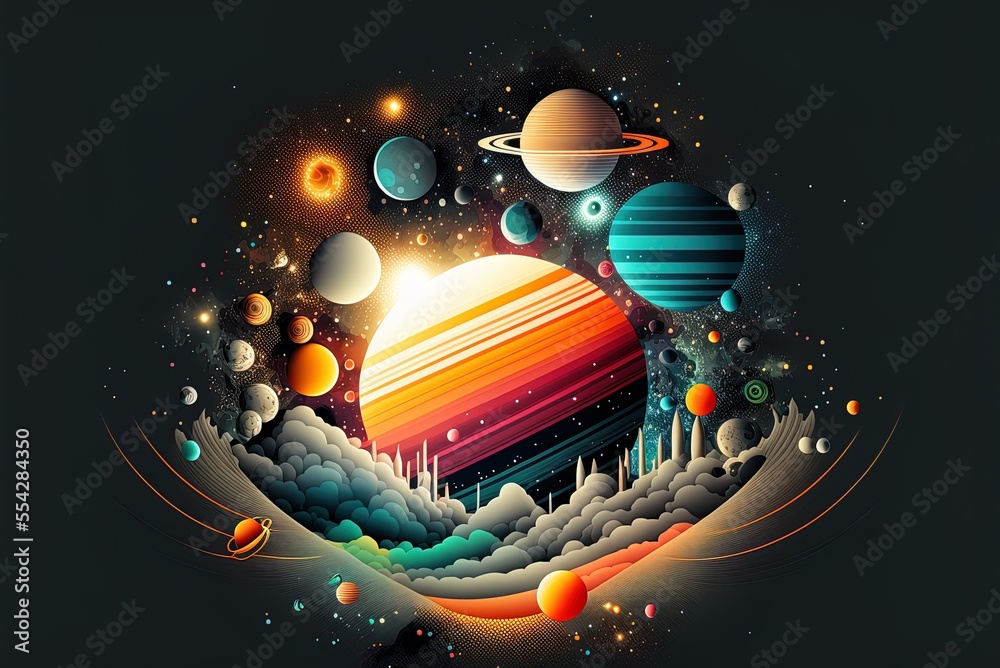 Space background illustration. Generative AI Stock Illustration | Adobe ...