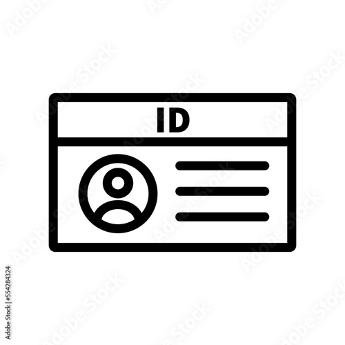 Person icon and ID card icon. Identification symbol. Vector.