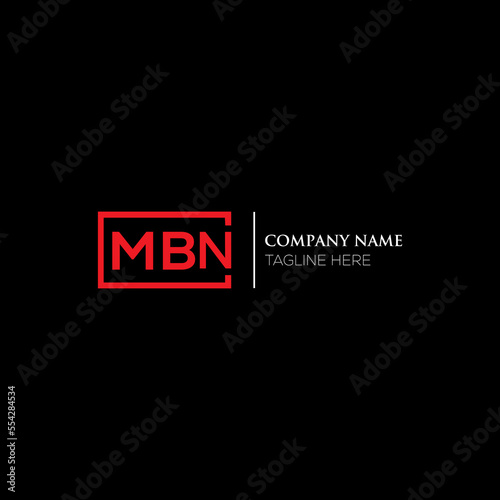 MBN letter logo design on black background. MBN creative initials letter logo concept. MBN letter design. MBN letter design on white background. MBN logo vector.
 photo