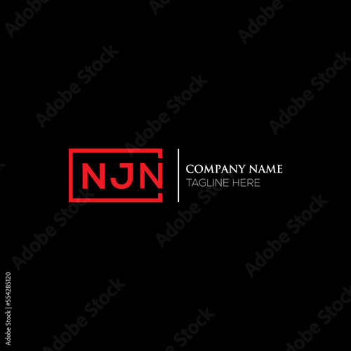 NJN letter logo design on black background. NJN creative initials letter logo concept. NJN letter design. NJN letter design on white background. NJN logo vector.
 photo