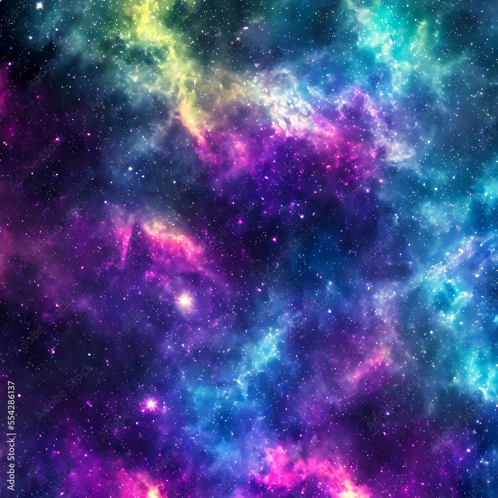 Colorful star nebula model texture render