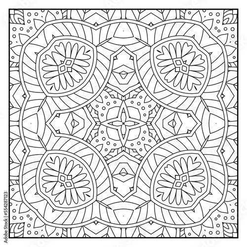Mandala coloring page for adults. Mandala background. Mandala pattern coloring page. Hand drawn mandala pattern background. Vector black and white coloring page for coloring book. photo