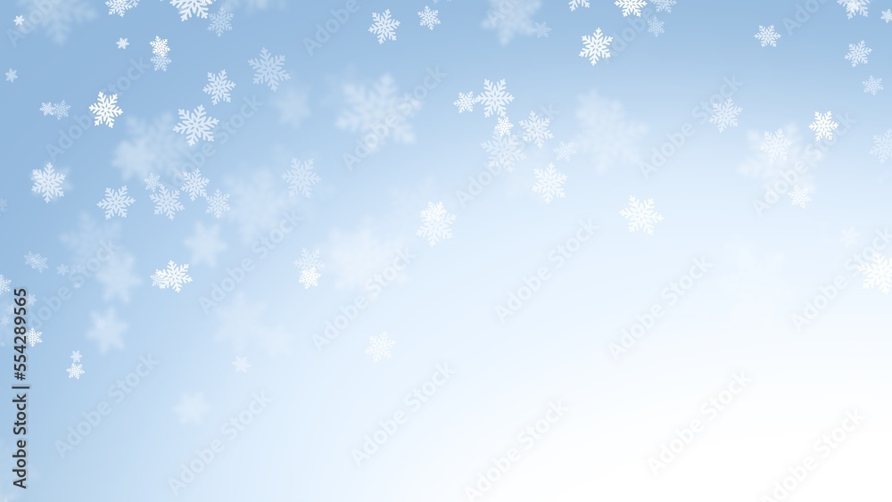 Abstract background white snowflake on blue background in Christmas holidays , illustrations
