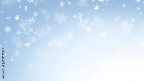 Abstract background white snowflake on blue background in Christmas holidays , illustrations