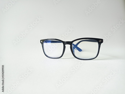 Black Frame Eyeglasses isolated on White Background