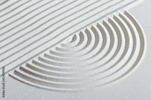 Canvas Print Japanese zen garden with stone in textured sand