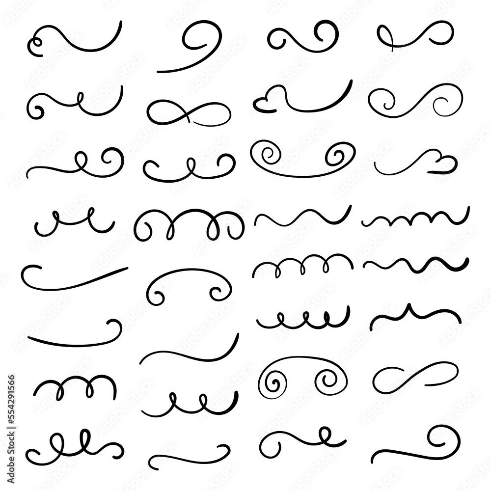 Obraz premium Calligraphy black vector flourish designs