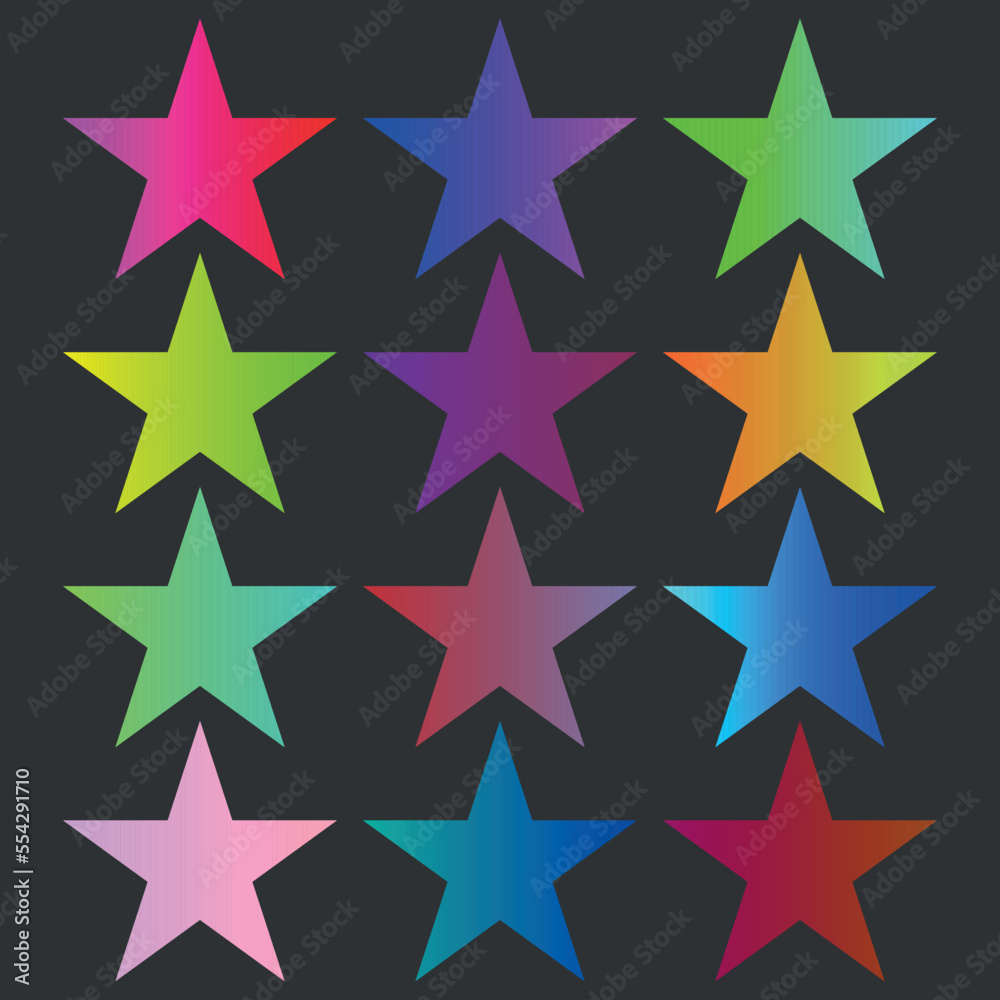 Colored stars with gradient Colored stars with gradient