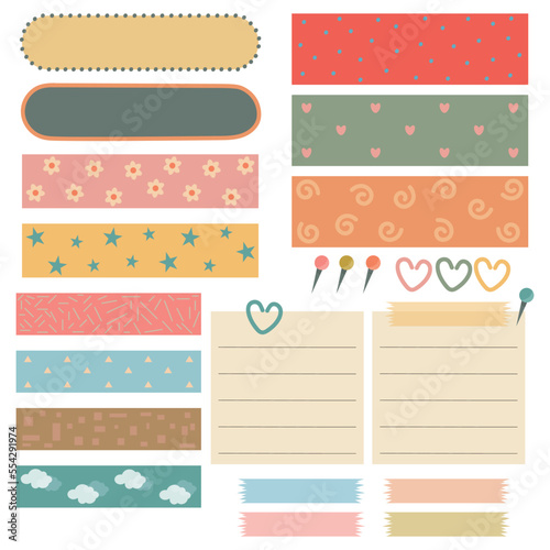 Cute notes design clips and pins