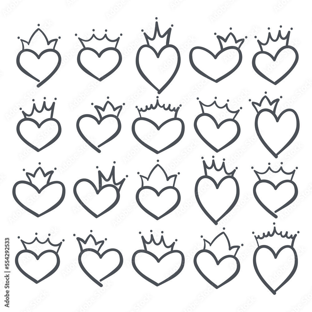heart with crown icons heart with crown icons