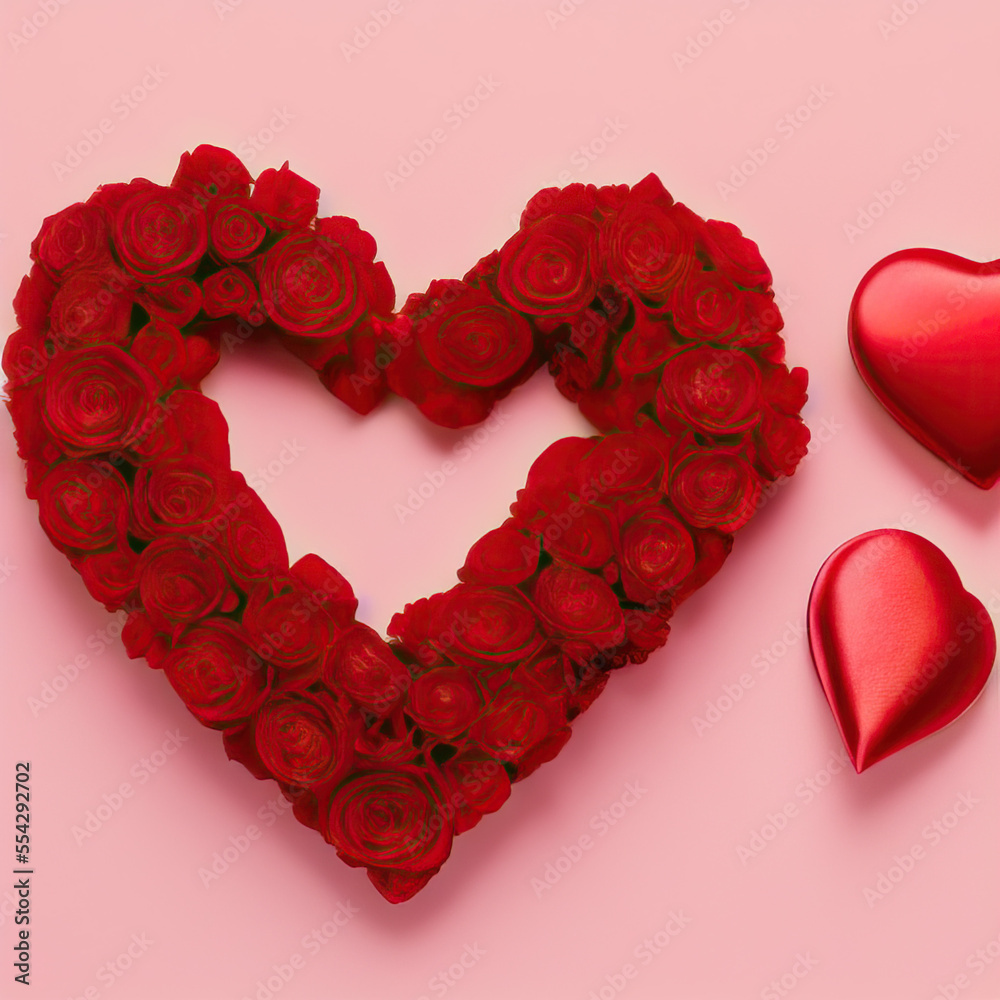 valentine's, hearts, background, rose