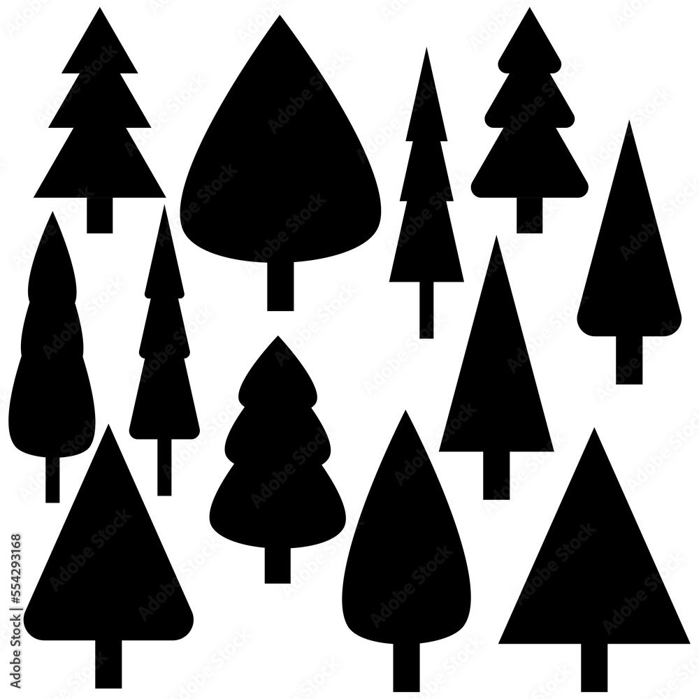 Tree silhouettes for printing and cutting Tree silhouettes for printing and cutting
