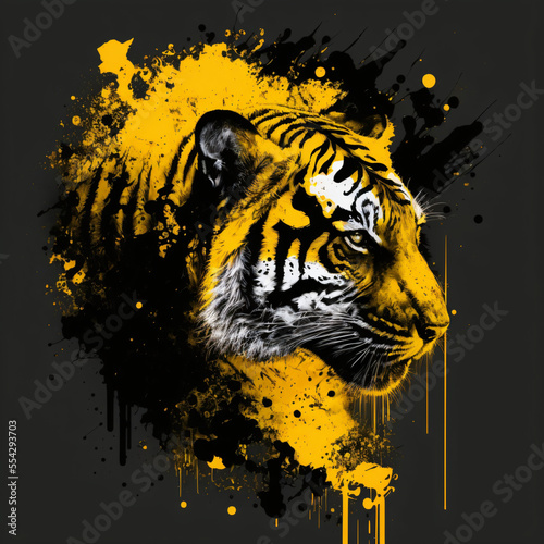 Ink painting of a tiger