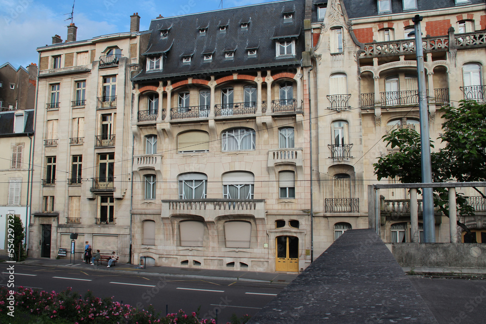art nouveau flat buildings in nancy in france