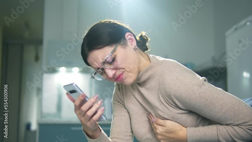 Young woman feeling sudden pain in chest, risk of mammary gland inflammation