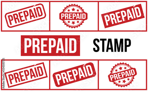 Prepaid Rubber Stamp set Vector